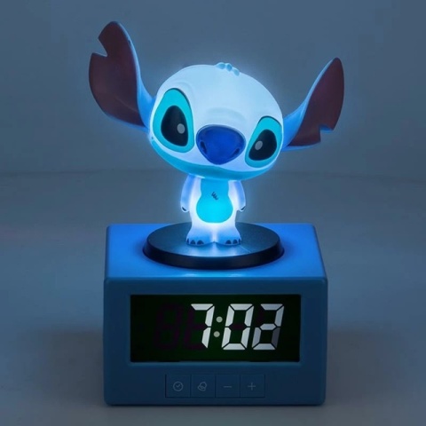 Disney Stitch Alarm włączony niebieskie tło Disney Stitch Alarm włączony niebieskie tło