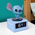 Disney Stitch zegarek z lamka na stoliku nocnym