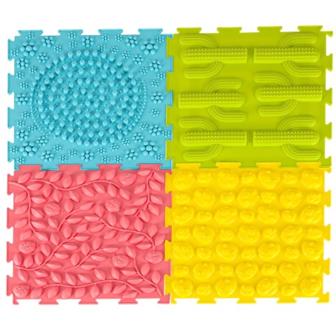 Mata Sensoryczna Puzzle Montessori 8 Elementów połączone cztery elementy widok z góry inne kolory Mata Sensoryczna Puzzle Montessori 8 Elementów połączone cztery elementy widok z góry inne kolory