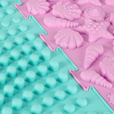 Mata Sensoryczna Puzzle Montessori 8 Elementów zbliżenie połączenie dwóch elementów Mata Sensoryczna Puzzle Montessori 8 Elementów zbliżenie połączenie dwóch elementów
