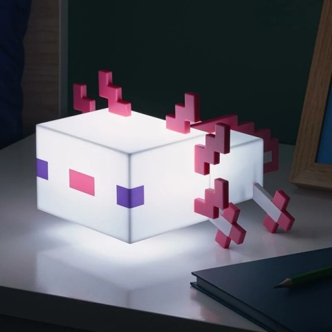 Minecraft Axolotl Wielokolorowa Lampka podświtlona na biało Minecraft Axolotl Wielokolorowa Lampka podświtlona na biało