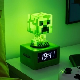 Minecraft Alarm Creeper Wysokość 16 cm włączony zielone tło