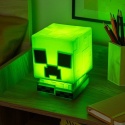 Minecraft Silikonowa Lampka poświetlona na zielono na szafce nocnej