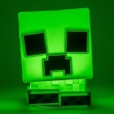 Minecraft Silikonowa Lampka włącznona  podswietlone na zielono tło