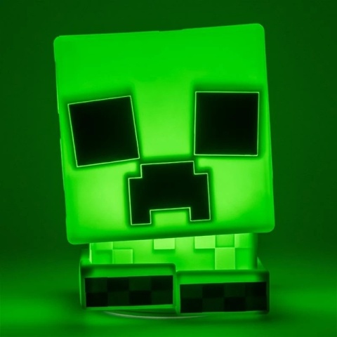 Minecraft Silikonowa Lampka włącznona  podswietlone na zielono tło Minecraft Silikonowa Lampka włącznona  podswietlone na zielono tło