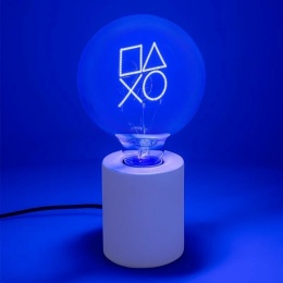 Playstation Lampka - Żarówka Neonowa Włączona niebieskie tło
